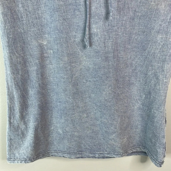 HOLLISTER Lace Up Tied T-Shirt Blue Short Sleeve Sunwashed M - Picture 4 of 10